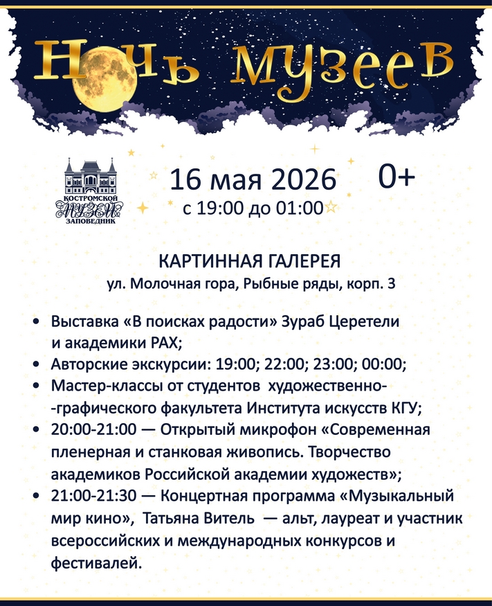 Ночь музеев — 2026. Полная программа